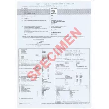 Certificat de Conformité Peugeot