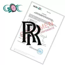 Certificat de Conformité Rolls royce