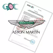 Certificat de conformité Aston martin