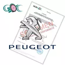 Certificat de Conformité Peugeot