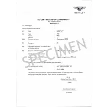 Certificat de Conformité Bentley