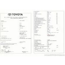 Certificat de Conformité Toyota