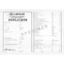 Certificat de conformité lexus